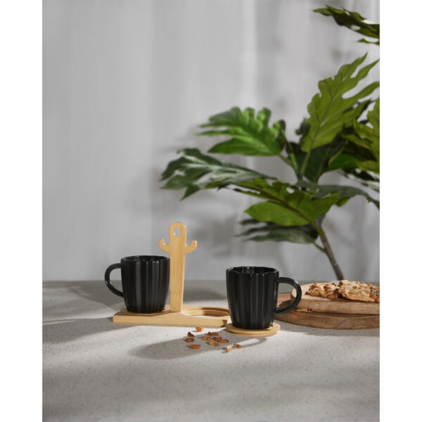 CACTUS ΚΟΥΠΑ ESPRESSO 20x12x17cm ΠΟΡΣΕΛΑΝΗ ΜΑΥΡΟ ΦΥΣΙΚΟ BAMBOO 030022 - Image 4