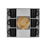 CACTUS ΚΟΥΠΑ ESPRESSO SET 6ΤΜΧ 32x28x7cm ΠΟΡΣΕΛΑΝΗ ΜΑΥΡΟ ΦΥΣΙΚΟ BAMBOO 030023 - Image 6