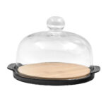 CURVE ΚΟΥΠ ΜΕ ΚΑΠΑΚΙ 25x22x14cm ΠΟΡΣΕΛΑΝΗ ΜΑΥΡΟ ΦΥΣΙΚΟ BAMBOO 030028 - Image 2