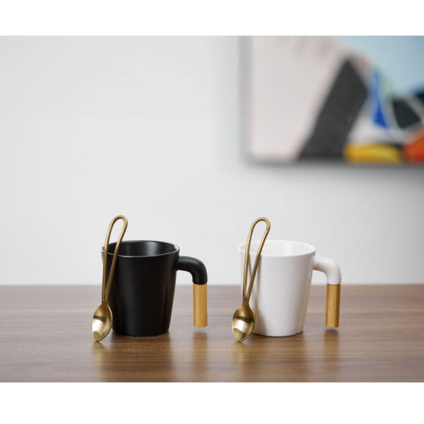 NORDIC ΚΟΥΠΑ SET 4ΤΜΧ 13x23x9cm ΠΟΡΣΕΛΑΝΗ ΜΑΥΡΟ ΦΥΣΙΚΟ BAMBOO 030031 - Image 5