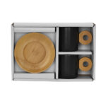 NORDIC ΚΟΥΠΑ ESPRESSO 20x14x7cm ΠΟΡΣΕΛΑΝΗ ΜΑΥΡΟ ΦΥΣΙΚΟ BAMBOO 030032 - Image 6