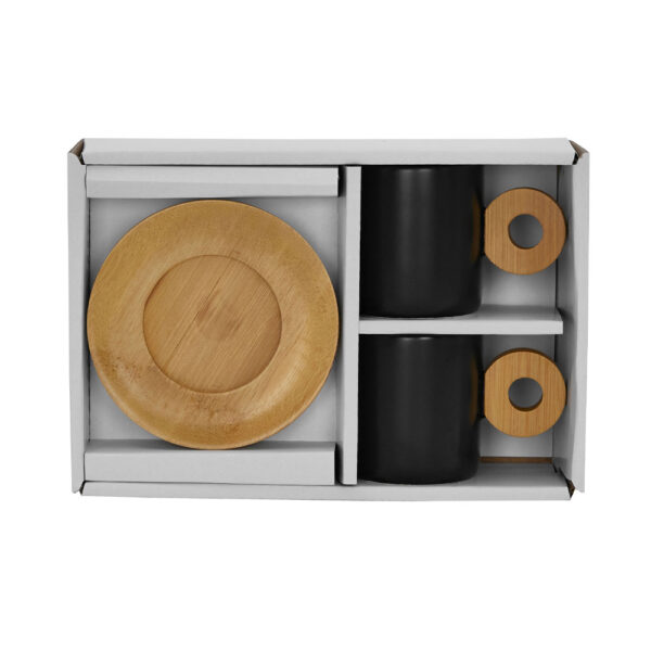 NORDIC ΚΟΥΠΑ ESPRESSO 20x14x7cm ΠΟΡΣΕΛΑΝΗ ΜΑΥΡΟ ΦΥΣΙΚΟ BAMBOO 030032 - Image 6
