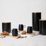 RIPPLE ΚΟΥΠΑ ESPRESSO SET 6ΤΜΧ 26x23x6cm ΠΟΡΣΕΛΑΝΗ ΜΑΥΡΟ ΦΥΣΙΚΟ BAMBOO 030034 - Image 5