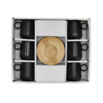 RIPPLE ΚΟΥΠΑ ESPRESSO SET 6ΤΜΧ 26x23x6cm ΠΟΡΣΕΛΑΝΗ ΜΑΥΡΟ ΦΥΣΙΚΟ BAMBOO 030034 - Image 6