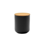 RIPPLE ΔΟΧΕΙΟ ΑΠΟΘΗΚΕΥΣΗΣ ΜΕ ΚΑΠΑΚΙ 10x10x12cm ΠΟΡΣΕΛΑΝΗ ΜΑΥΡΟ ΦΥΣΙΚΟ BAMBOO 030035 - Image 3