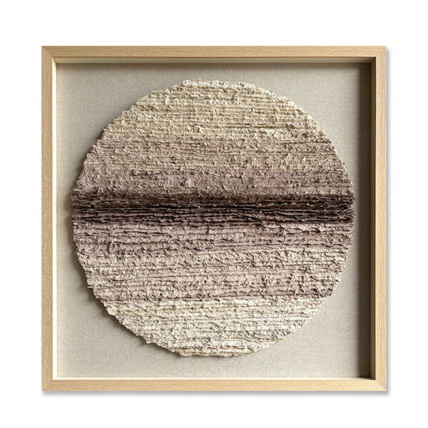 EARTHSCAPE ROUND ΠΙΝΑΚΑΣ ΔΙΑΚΟΣΜΗΣΗΣ 80x80x4cm ΧΑΡΤΙ ΜΠΕΖ ΚΑΦΕ ΓΥΑΛΙ ΦΥΣΙΚΟ 030451 - Image 3