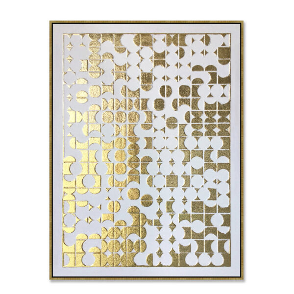 GOLD HEAVEN ΠΙΝΑΚΑΣ ΔΙΑΚΟΣΜΗΣΗΣ 90x120x4cm OIL ACRYLIC ΧΡΥΣΟ ΛΕΥΚΟ ΚΑΜΒΑΣ ΧΡΥΣΟ 030457 - Image 3