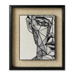 OPTICAN GEOMETRY ΠΙΝΑΚΑΣ ΔΙΑΚΟΣΜΗΣΗΣ 60x70x4cm ΧΑΡΤΙ ΛΕΥΚΟ ΜΑΥΡΟ ΜΠΕΖ ΓΥΑΛΙ ΜΑΥΡΟ 030465 - Image 2
