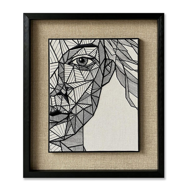 LINEAR GEOMETRY ΠΙΝΑΚΑΣ ΔΙΑΚΟΣΜΗΣΗΣ 60x70x4cm ΧΑΡΤΙ ΛΕΥΚΟ ΜΑΥΡΟ ΜΠΕΖ ΓΥΑΛΙ ΜΑΥΡΟ 030466 - Image 3
