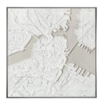 MAP ΠΙΝΑΚΑΣ ΔΙΑΚΟΣΜΗΣΗΣ 100x100x5cm ΚΑΜΒΑΣ ΛΕΥΚΟ ΜΠΕΖ ΞΥΛΟ ΑΣΗΜΙ 030512 - Image 2