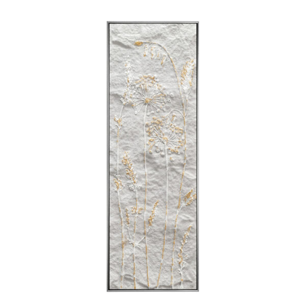 BREATH OF ART ΠΙΝΑΚΑΣ ΔΙΑΚΟΣΜΗΣΗΣ 40x120x4cm ΚΑΜΒΑΣ ΛΕΥΚΟ ΧΡΥΣΟ ΞΥΛΟ 030514 - Image 2