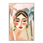 TROPICAL LADY ΠΙΝΑΚΑΣ ΔΙΑΚΟΣΜΗΣΗΣ 60x90x5cm ΚΑΜΒΑΣ ΠΟΛΥΧΡΩΜΟ ΞΥΛΟ ΦΥΣΙΚΟ 030526 - Image 2