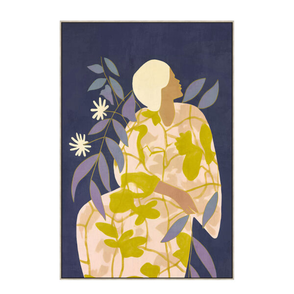FLOWER LADY ΠΙΝΑΚΑΣ ΔΙΑΚΟΣΜΗΣΗΣ 60x90x5cm ΚΑΜΒΑΣ ΠΟΛΥΧΡΩΜΟ ΞΥΛΟ ΦΥΣΙΚΟ 030529 - Image 2