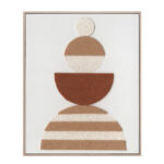 BOHO BALANCE ΠΙΝΑΚΑΣ ΔΙΑΚΟΣΜΗΣΗΣ 80x100x5cm ΚΑΜΒΑΣ TERRACOTTA ΜΠΕΖ ΞΥΛΟ ΦΥΣΙΚΟ 030668 - Image 3