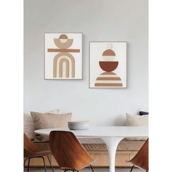 BOHO BALANCE ΠΙΝΑΚΑΣ ΔΙΑΚΟΣΜΗΣΗΣ 80x100x5cm ΚΑΜΒΑΣ TERRACOTTA ΜΠΕΖ ΞΥΛΟ ΦΥΣΙΚΟ 030668 - Image 4