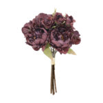 PEONY ΛΟΥΛΟΥΔΙ ΤΕΧΝΗΤΟ ΜΠΟΥΚΕΤΟ 30cm ΥΦΑΣΜΑ ΜΩΒ ΠΡΑΣΙΝΟ PVC 030759 - Image 3