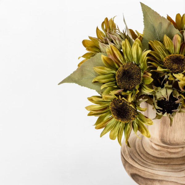 SUNFLOWER ΛΟΥΛΟΥΔΙ ΤΕΧΝΗΤΟ ΜΠΟΥΚΕΤΟ 31cm ΥΦΑΣΜΑ ΠΡΑΣΙΝΟ PVC 030766 - Image 4