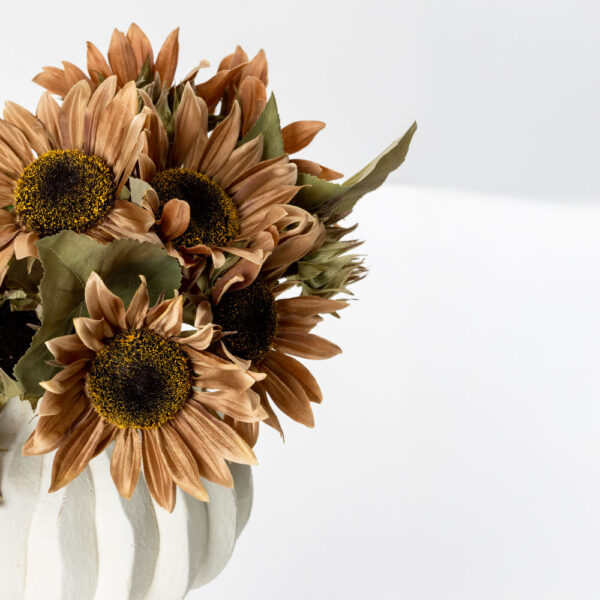 SUNFLOWER ΛΟΥΛΟΥΔΙ ΤΕΧΝΗΤΟ ΜΠΟΥΚΕΤΟ 31cm ΥΦΑΣΜΑ ΜΠΕΖ ΚΑΦΕ ΠΡΑΣΙΝΟ PVC 030767 - Image 6