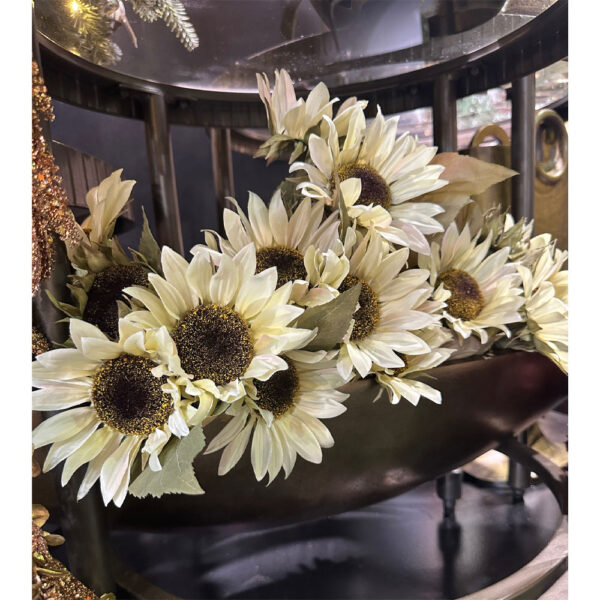 SUNFLOWER ΛΟΥΛΟΥΔΙ ΤΕΧΝΗΤΟ ΜΠΟΥΚΕΤΟ 31cm ΥΦΑΣΜΑ ΜΠΕΖ ΠΡΑΣΙΝΟ PVC 030768 - Image 4