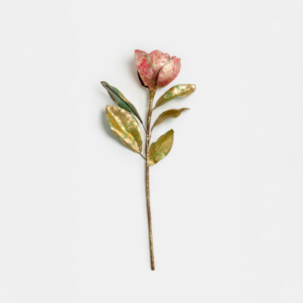 MAGNOLIA ΛΟΥΛΟΥΔΙ ΤΕΧΝΗΤΟ 58cm ΥΦΑΣΜΑ ΜΠΟΡΝΤΩ ΧΡΥΣΟ ΠΡΑΣΙΝΟ PVC 030777 - Image 4