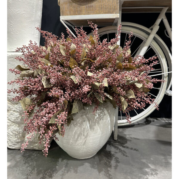 SOPHORAE ΛΟΥΛΟΥΔΙ ΤΕΧΝΗΤΟ ΜΠΟΥΚΕΤΟ 65cm ΥΦΑΣΜΑ DUSTY PINK ΜΠΕΖ ΠΡΑΣΙΝΟ PVC 030811 - Image 4