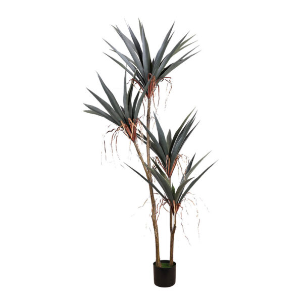 GLADIOLUS ΔΕΝΤΡΟ ΤΕΧΝΗΤΟ ΣΕ ΓΛΑΣΤΡΑ 180cm PVC ΠΡΑΣΙΝΟ ΜΑΥΡΟ ΤΣΙΜΕΝΤΟ 030842 - Image 2