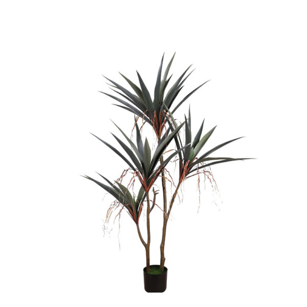 GLADIOLUS ΔΕΝΤΡΟ ΤΕΧΝΗΤΟ ΣΕ ΓΛΑΣΤΡΑ 140cm PVC ΠΡΑΣΙΝΟ ΜΑΥΡΟ ΤΣΙΜΕΝΤΟ 030843 - Image 2