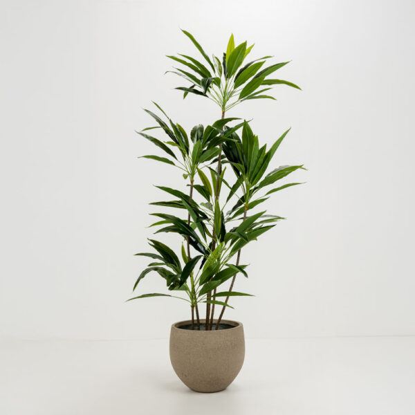 VELVET TREE ΔΕΝΤΡΟ ΤΕΧΝΗΤΟ ΣΕ ΓΛΑΣΤΡΑ 140cm PVC ΠΡΑΣΙΝΟ ΜΑΥΡΟ ΤΣΙΜΕΝΤΟ 030849 - Image 6