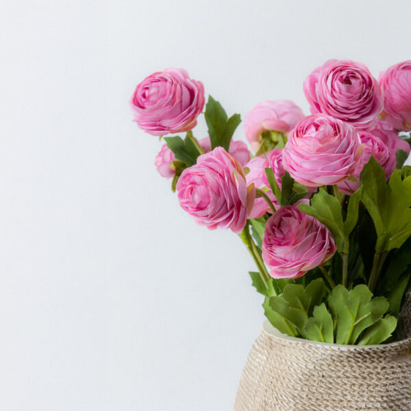 RANUNCULUS ΛΟΥΛΟΥΔΙ ΤΕΧΝΗΤΟ 42cm POLYESTER ΡΟΖ ΠΡΑΣΙΝΟ 030880 - Image 4