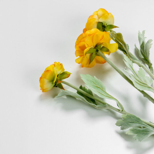 RANUNCULUS ΛΟΥΛΟΥΔΙ ΤΕΧΝΗΤΟ 51cm POLYESTER ΚΙΤΡΙΝΟ ΠΡΑΣΙΝΟ 030883 - Image 4