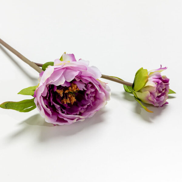 HALF MOON PEONY ΛΟΥΛΟΥΔΙ ΤΕΧΝΗΤΟ 43cm POLYESTER ΛΙΛΑ ΛΕΥΚΟ ΠΡΑΣΙΝΟ 030903 - Image 3