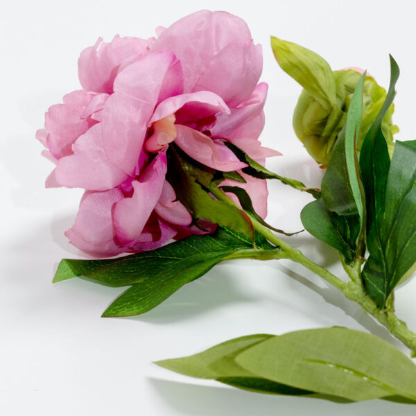 PEONY ΛΟΥΛΟΥΔΙ ΤΕΧΝΗΤΟ 67cm POLYESTER ΡΟΖ ΠΡΑΣΙΝΟ 030906 - Image 3