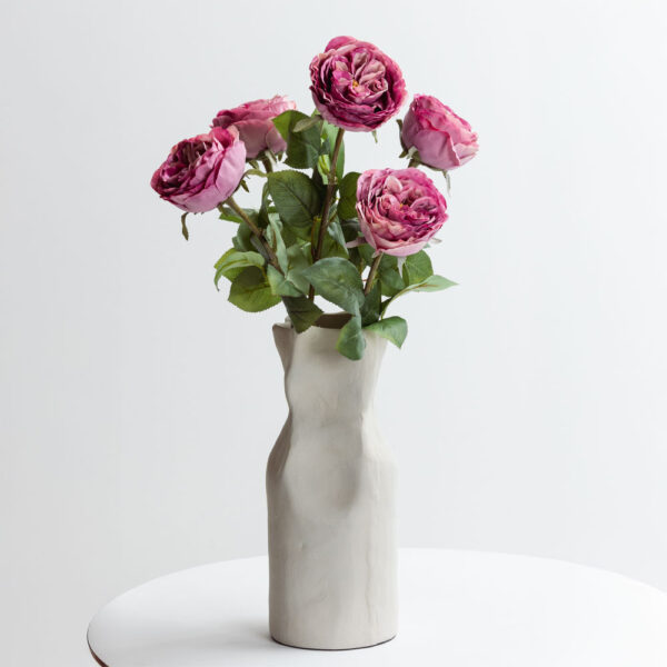 CABBAGE ROSE ΛΟΥΛΟΥΔΙ ΤΕΧΝΗΤΟ 66cm POLYESTER ΡΟΖ ΦΟΥΞΙΑ ΠΡΑΣΙΝΟ 030916 - Image 7