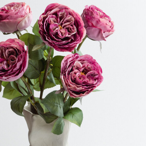 CABBAGE ROSE ΛΟΥΛΟΥΔΙ ΤΕΧΝΗΤΟ 66cm POLYESTER ΡΟΖ ΦΟΥΞΙΑ ΠΡΑΣΙΝΟ 030916 - Image 10