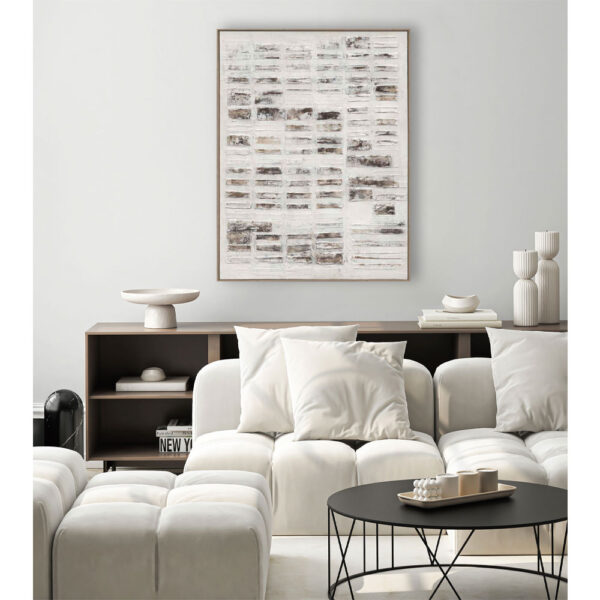 ELYSIAN ΠΙΝΑΚΑΣ ΔΙΑΚΟΣΜΗΣΗΣ 90x120x5cm ΚΑΜΒΑΣ ΛΕΥΚΟ ΜΠΕΖ ΚΑΦΕ ΓΚΡΙ ΞΥΛΟ ΦΥΣΙΚΟ 031417 - Image 4