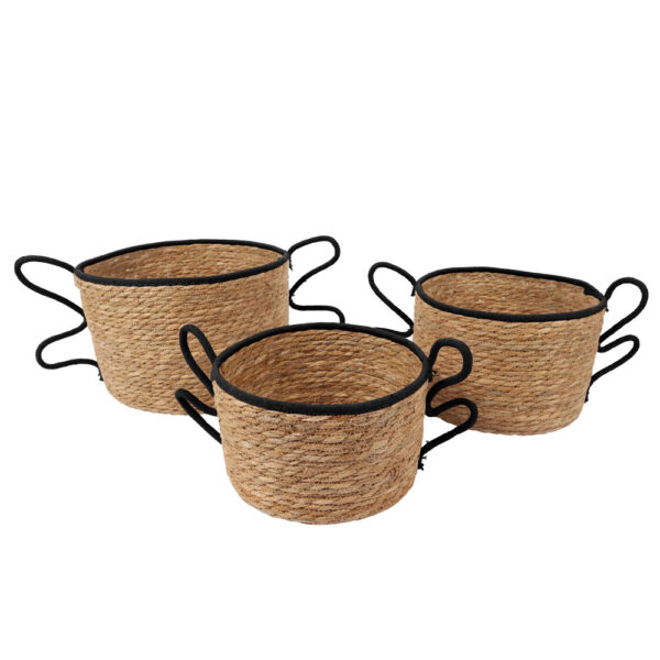 AELIA ΚΑΛΑΘΙ SET 3ΤΜΧ 35x35x23cm SEAGRASS ΦΥΣΙΚΟ ΜΑΥΡΟ 031521 - Image 2