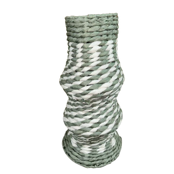 KEA ΒΑΖΟ ΜΕ ΚΑΠΑΚΙ 12x12x35cm PAPER ROPE ΦΥΣΙΚΟ ΛΕΥΚΟ ΜΕΝΤΑ 031557 - Image 2
