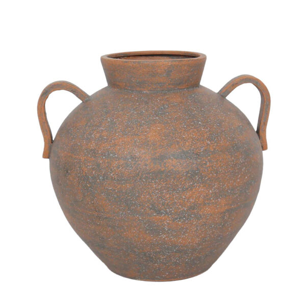 HYDRA ΒΑΖΟ 32x29x30cm ΜΕΤΑΛΛΟ TERRACOTTA ΓΚΡΙ 031646 - Image 2