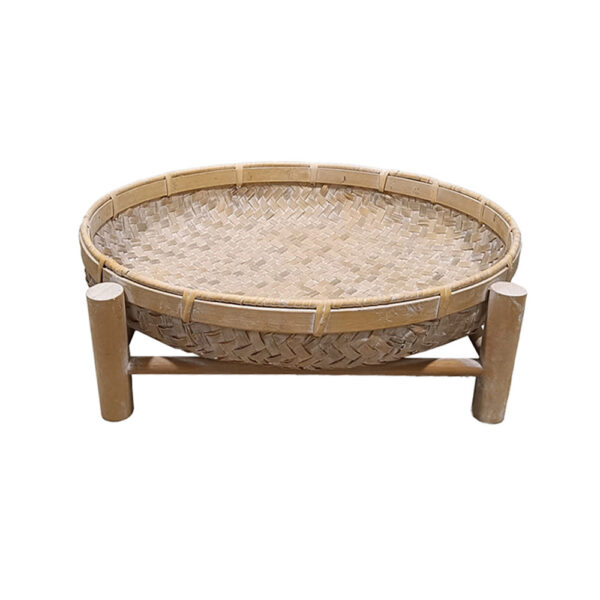 ITHAKI ΔΙΣΚΟΣ ΜΕ ΒΑΣΗ 45x45x13cm ΞΥΛΟ ΕΛΑΤΟΥ WHITE WASHED 032026 - Image 2