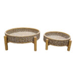 CORDA ΔΙΣΚΟΣ 51x51x19cm ΞΥΛΟ ΕΛΑΤΟΥ WHITE WASHED ΦΥΣΙΚΟ ΣΧΟΙΝΙ 032027 - Image 2