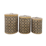 NUBIA ΚΑΛΑΘΙ ΜΕ ΚΑΠΑΚΙ SET 3ΤΜΧ 47x47x62cm BAMBOO ΦΥΣΙΚΟ ΜΑΥΡΟ ΔΕΡΜΑ 032045 - Image 2