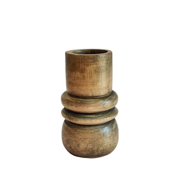 CEDAR ΒΑΖΟ 14x14x24cm ΞΥΛΟ ΚΑΦΕ 032251 - Image 2