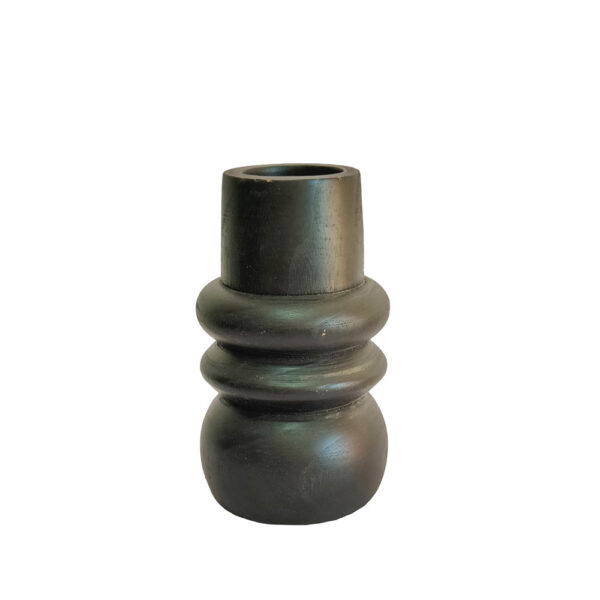 NUBIA ΒΑΖΟ 18x18x31cm ΞΥΛΟ ΜΑΥΡΟ 032266 - Image 2