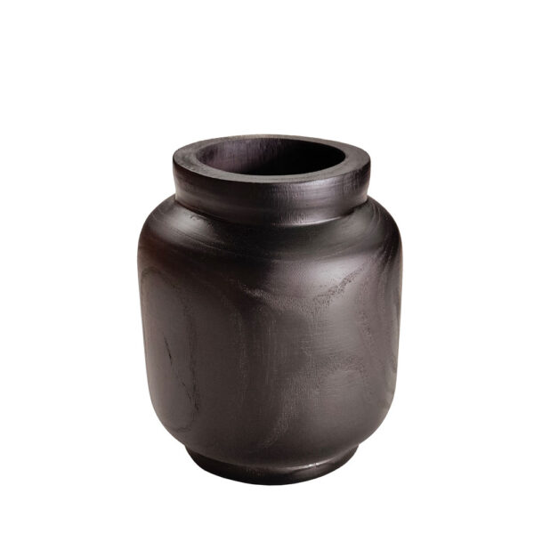 NUBIA ΒΑΖΟ 19x19x22cm ΞΥΛΟ ΜΑΥΡΟ 032269 - Image 2