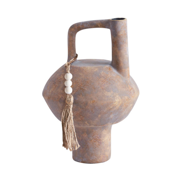 FENDRA ΒΑΖΟ 23x23x35cm ΚΕΡΑΜΙΚΟ TERRACOTTA ΓΚΡΙ 032301 - Image 2