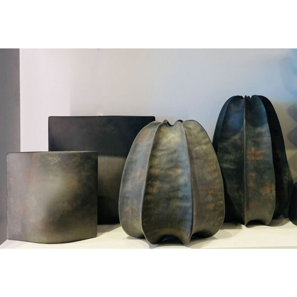 THALIS ΒΑΖΟ 28x28x42cm ΚΕΡΑΜΙΚΟ ΜΑΥΡΟ 032304 - Image 4