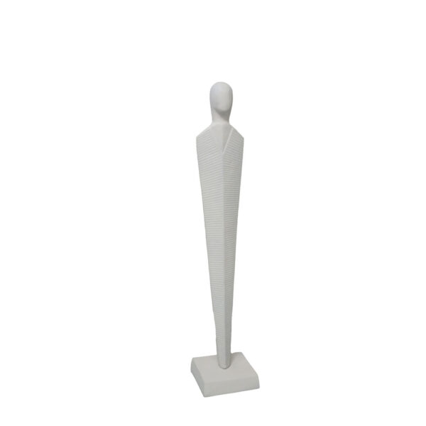 FINTON ΔΙΑΚΟΣΜΗΤΙΚΗ ΦΙΓΟΥΡΑ 10x10x53cm ΑΛΟΥΜΙΝΙΟ ΛΕΥΚΟ 032549 - Image 2