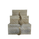 SENGO ΚΟΥΤΙ ΑΠΟΘΗΚΕΥΣΗΣ ΣΕΤ 3ΤΜΧ 38x25x17cm ΞΥΛΟ ΦΥΣΙΚΟ ΛΕΥΚΟ 032576 - Image 2