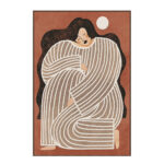 ABBI A ΠΙΝΑΚΑΣ ΔΙΑΚΟΣΜΗΤΙΚΟΣ ΜΕ ΚΟΡΝΙΖΑ 80x120x4cm ΚΑΜΒΑΣ TERRACOTTA ΜΠΕΖ ΚΑΦΕ PS 033036 - Image 3