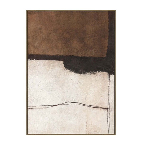 LOST IN TIME ΠΙΝΑΚΑΣ ΔΙΑΚΟΣΜΗΤΙΚΟΣ ΜΕ ΚΟΡΝΙΖΑ 80x120x4cm ΚΑΜΒΑΣ ΜΠΕΖ ΜΑΥΡΟ PP ΚΑΦΕ 033061 - Image 3